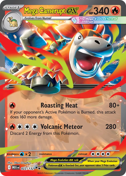 Mega Camerupt ex - 022/132 - Double Rare