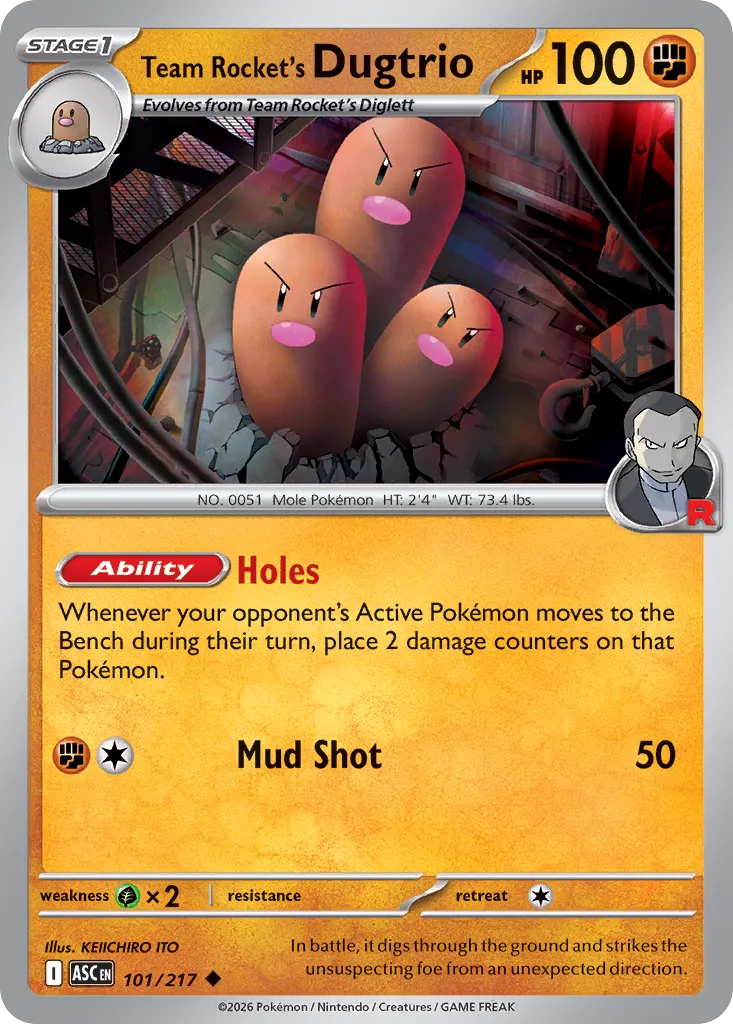 Team Rocket's Dugtrio - 101/217 - Uncommon