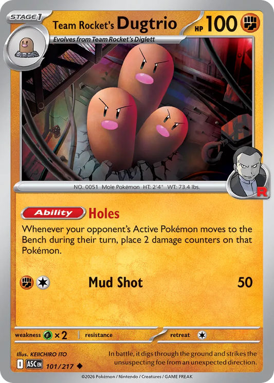 Team Rocket's Dugtrio - 101/217 - Uncommon