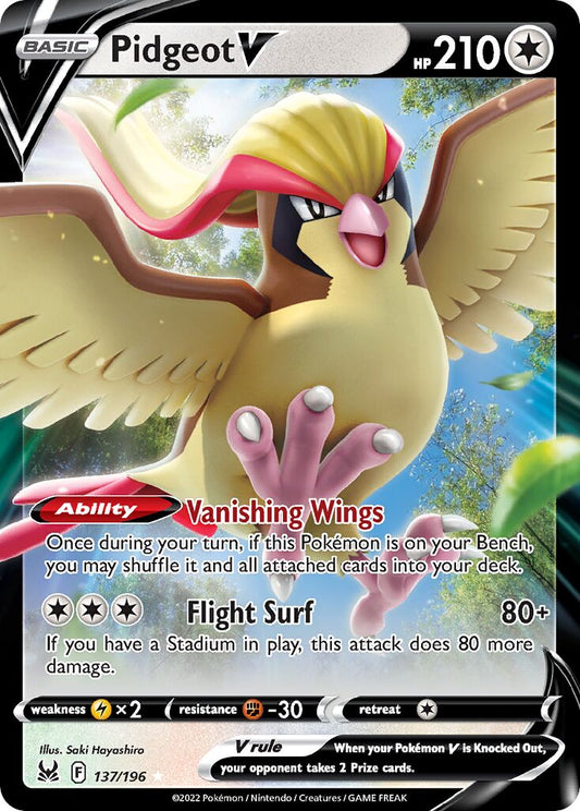 Pidgeot V - 137/196 - Holo Rare V