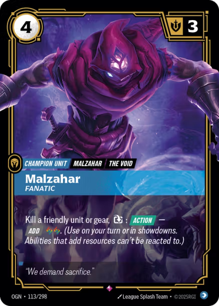 MALZAHAR, FANATIC - OGN-113/298 (Foil)