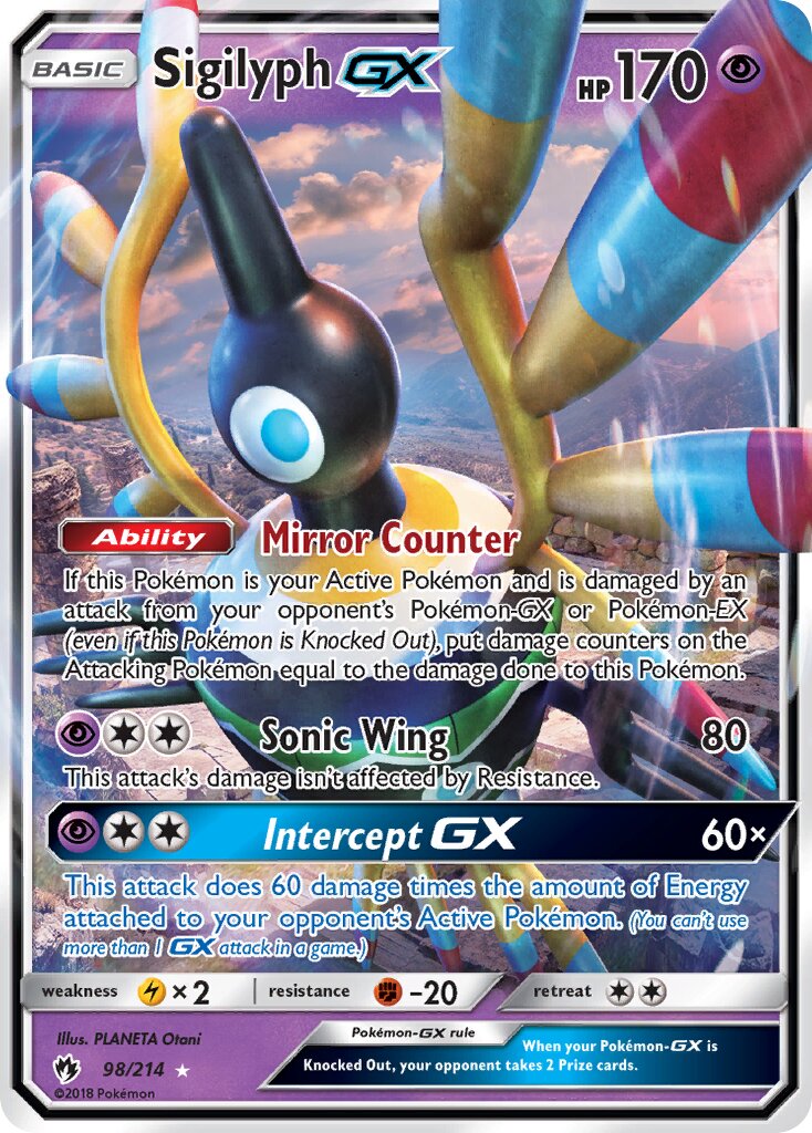 Sigilyph-GX - 98/214 - Rare Holo GX