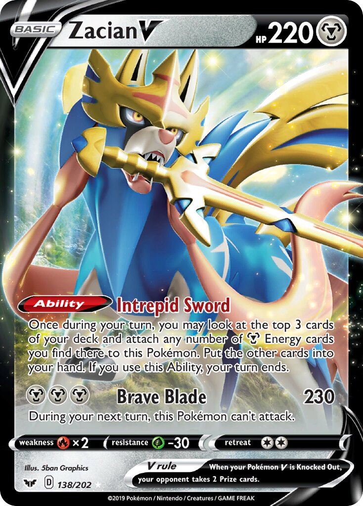 Zacian V - 138/202 - Holo Rare V