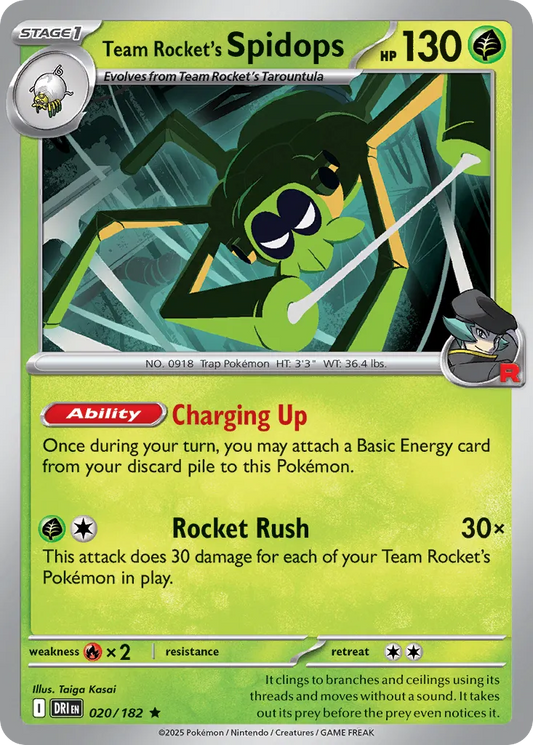 Team Rocket's Spidops - 020/182 - Rare