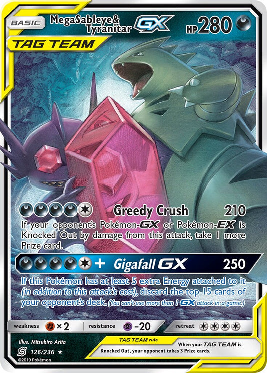 Mega Sableye & Tyranitar-GX - 126/236 - Rare Holo GX