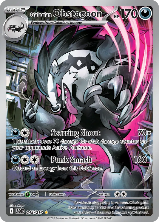 Galarian Obstagoon - 245/217 - Illustration Rare
