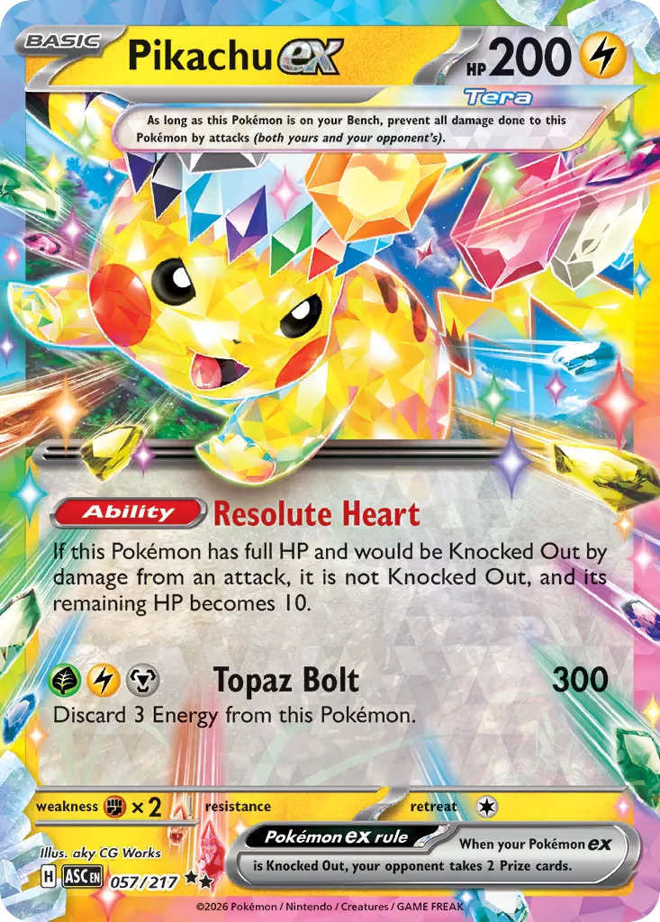 Pikachu ex - 057/217 - Double Rare