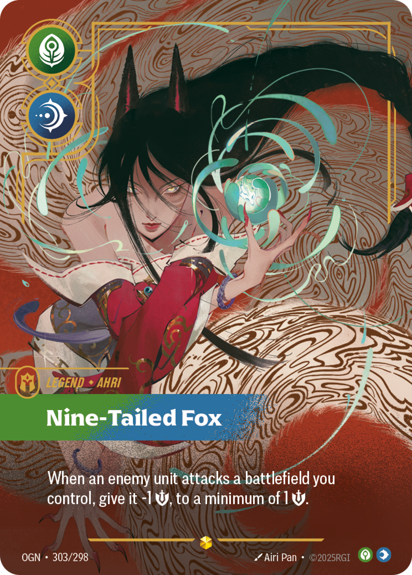 Ahri - Nine-Tailed Fox (Overnumbered) - 303/298 (Foil)