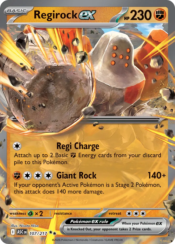 Regirock ex - 107/217 - Double Rare