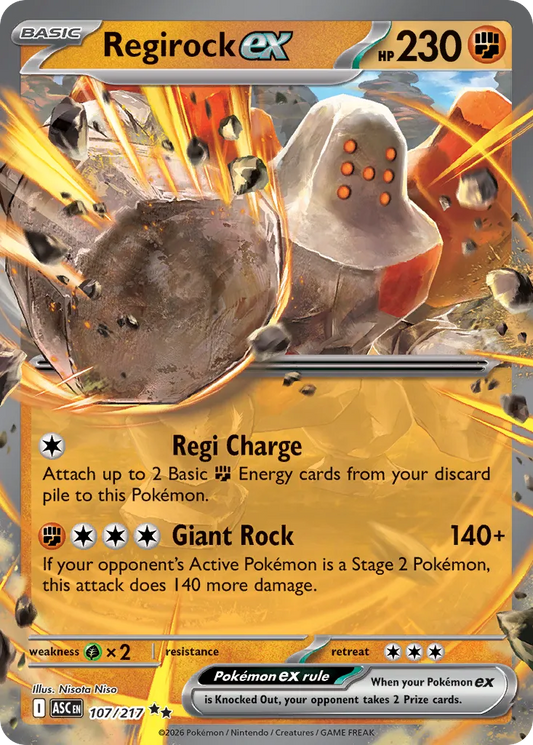 Regirock ex - 107/217 - Double Rare