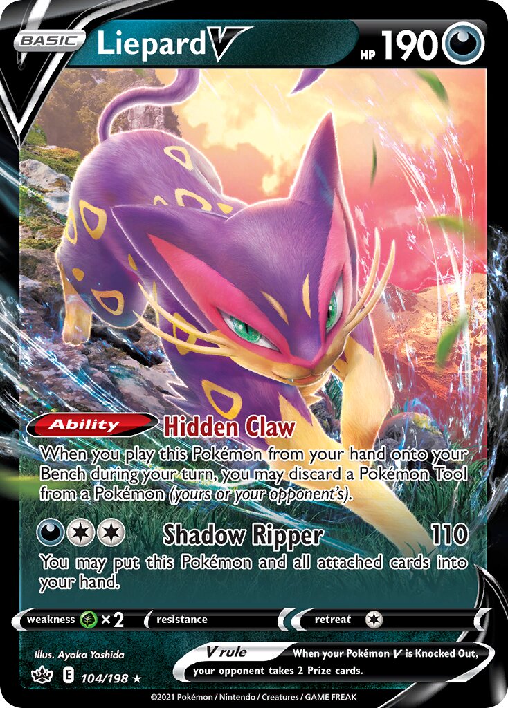 Liepard V - 104/198 - Holo Rare V