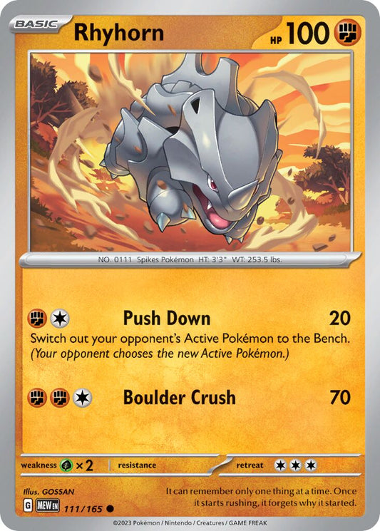 Rhyhorn - 111/165 - Common