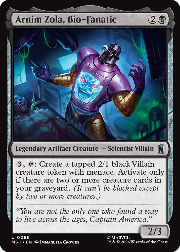 Arnim Zola, Bio-Fanatic - 86 - uncommon