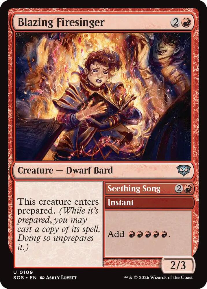 Blazing Firesinger // Seething Song - 109 - uncommon