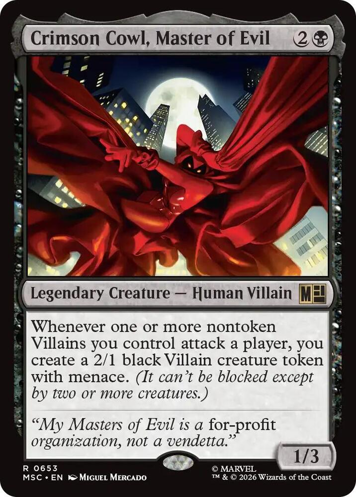 Crimson Cowl, Master of Evil - 653 - rare