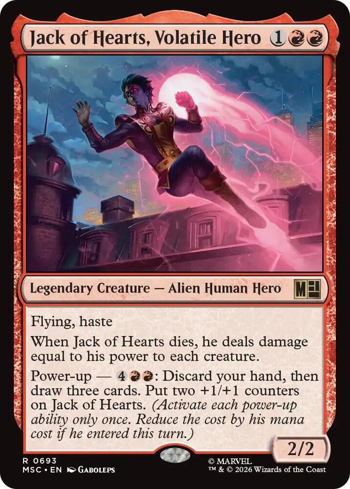 Jack of Hearts, Volatile Hero - 693 - rare