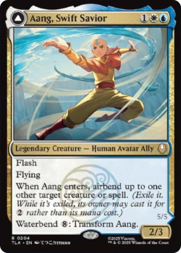 Aang, Swift Savior // Aang and La, Ocean's Fury - 204 - rare