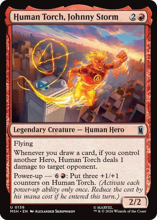 Human Torch, Johnny Storm - 136 - uncommon