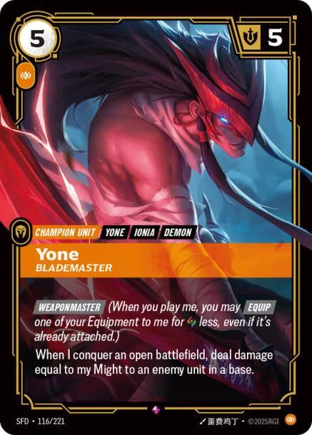 Yone - Blademaster - 116/221 - Rare