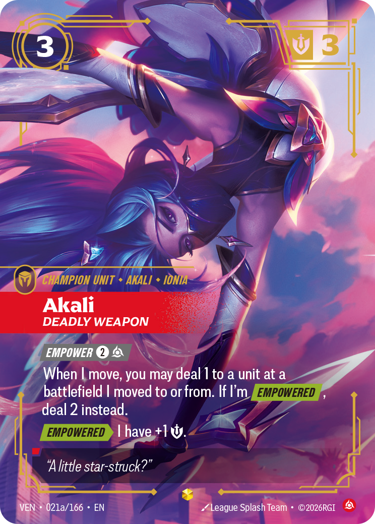 Akali, Deadly Weapon - 021a/166 - Showcase