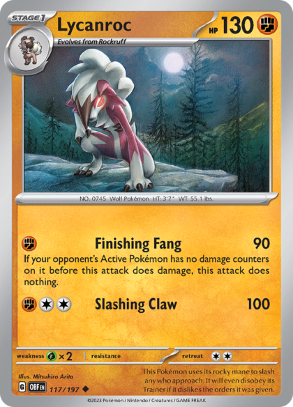 Lycanroc - 117/197 - Uncommon (Español)