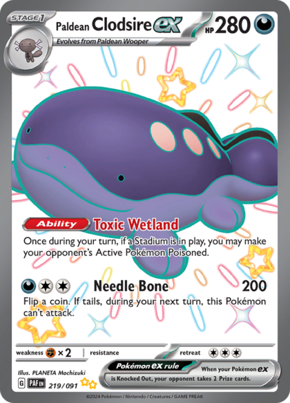 Paldean Clodsire ex - 219/091 - Shiny Ultra Rare (Español)