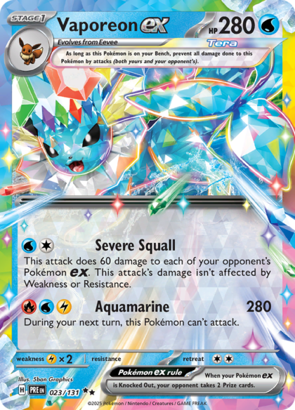 Vaporeon ex - 023/131 - Ultra Rare (Prismatic Evolutions Stamp)