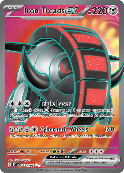Iron Treads ex - 233/198 - Full Art Secret Rare (Portugués)