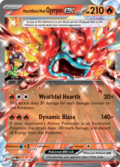 Hearthflame Mask Ogerpon ex - 040/167 - Ultra Rare (Español)