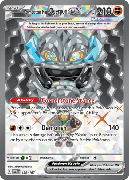 Cornerstone Mask Ogerpon ex - 199/167 - Full Art Secret Rare