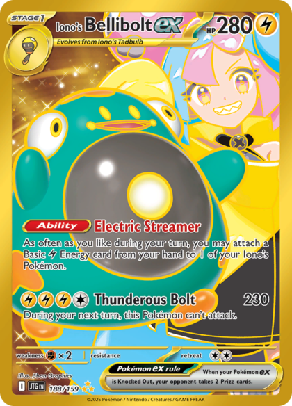 Iono's Bellibolt ex - 188/159 - Gold Secret Rare