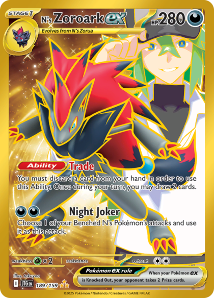 N's Zoroark ex - 189/159 - Gold Secret Rare