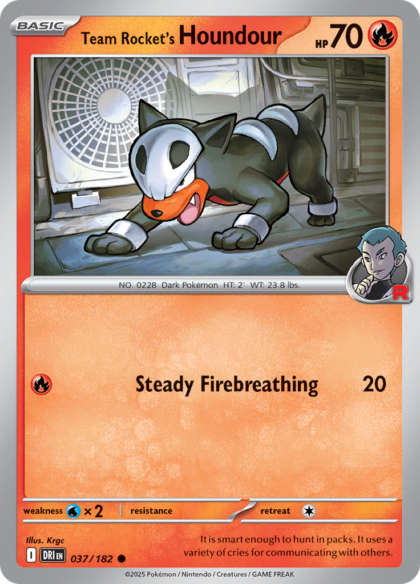 Team Rocket's Houndour - 037/182 - Common (Español LA)