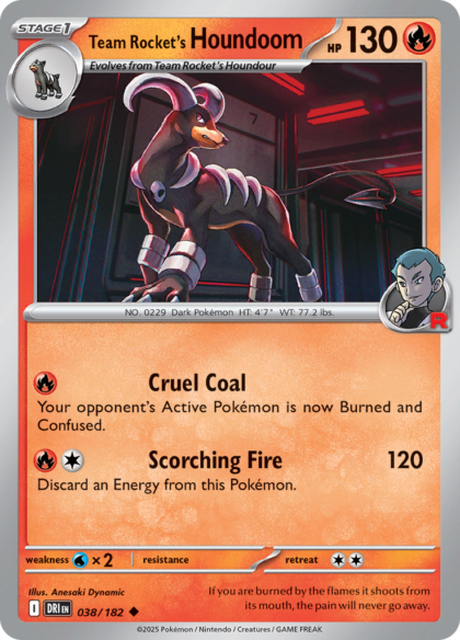 Team Rocket's Houndoom - 038/182 - Uncommon (Español LA)
