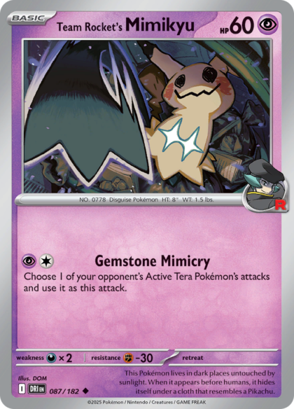 Team Rocket's Mimikyu - 087/182 - Uncommon (Español LA)