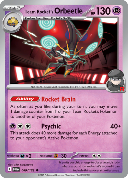 Team Rocket's Orbeetle - 089/182 - Uncommon (Español LA)