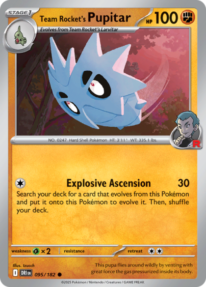 Team Rocket's Pupitar - 095/182 - Common (Español LA)