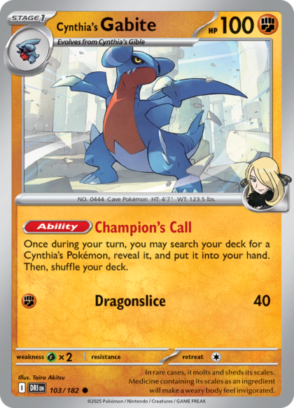 Cynthia's Gabite - 103/182 - Common