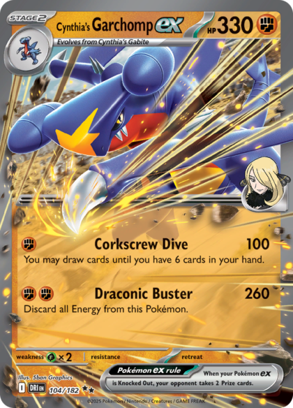 Cynthia's Garchomp ex - 104/182 - Double Rare (Español LA)
