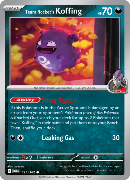 Team Rocket's Koffing - 125/182 - Common (Español LA)