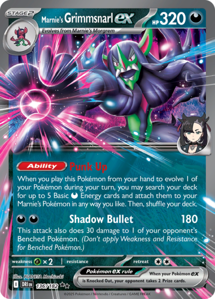 Marnie's Grimmsnarl ex - 136/182 - Double Rare