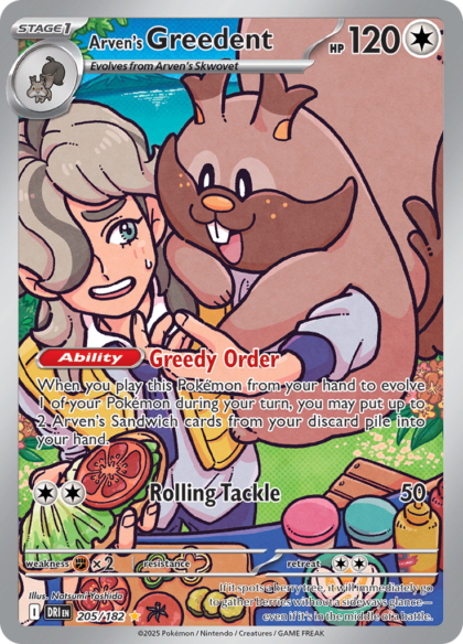 Arven's Greedent - 205/182 - Illustration Rare (Español LA)