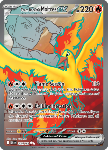 Team Rocket's Moltres ex - 208/182 - Ultra Rare