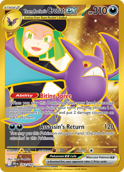 Team Rocket's Crobat ex - 242/182 - Hyper Rare